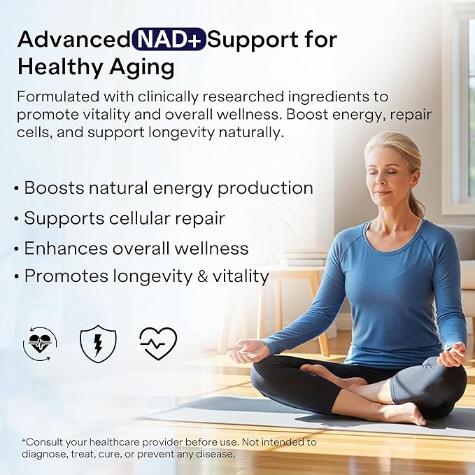 Liposomal NAD+ Supplement with Resveratrol - Nicotinamide Riboside 1000 Mg - NAD Supplements for Women &amp Men - NMN Supplement Alternative - Advanced NAD Resveratrol for Cellular Energy - 120 Capsu