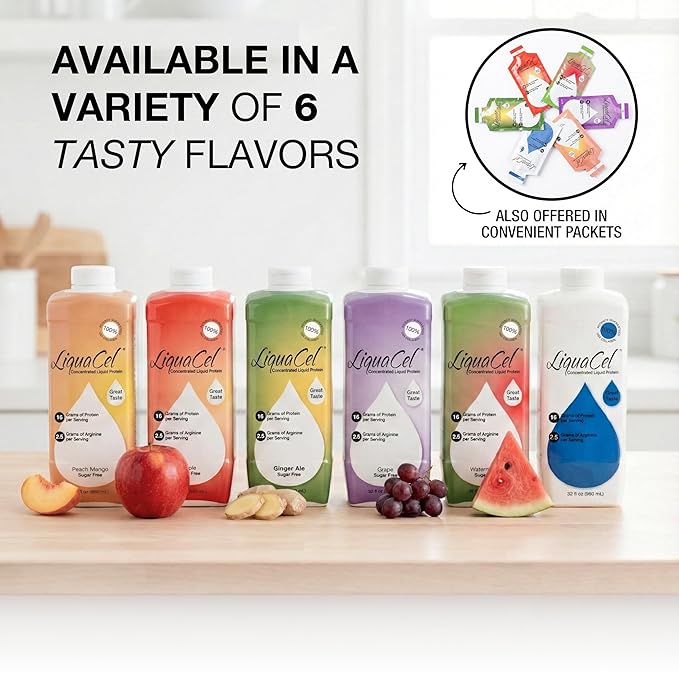 LiquaCel Concentrated Liquid Protein Ginger-Ale Flavor Ready-to-Drink 16g Hydrolyzed Collagen Protein and 2.5g Arginine Per 1oz Serving Sugar &amp Gluten Free 32 fl oz Bottle Case of 6