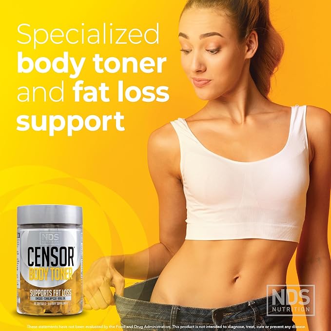 NDS Nutrition Maximum Strength Dual Impact Stack - Powerful 2-in-1 Weight Loss Kit Combines High Energy Fat-Burning XT Thermogenic with Premium CLA Censor Body Toner (60 Caps &amp 90 Softgels)