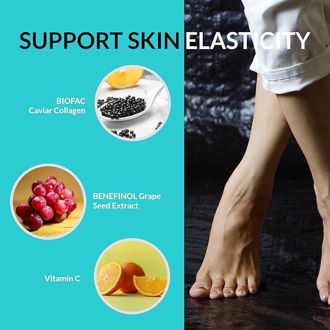 UpNourish Cellulite Vein Health Supplement with Caviar Collagen SOD DIMPLESS MOROSIL Butchers Broom Horse Chestnut Leg Wellness and Circulation Support 90ct
