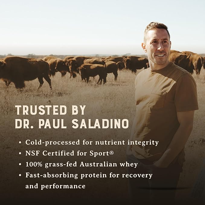 HEART &amp SOIL 100% Grass Fed Protein Powder – Single Ingredient: Whey Protein Concentrate - UNFLAVORED – Cold-Processed to Preserve Nutrients – 24g of Pure Grass Fed Whey Per Serving – 2lbs