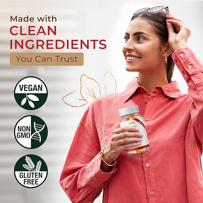 Vegan Fiber Gummies for Adults – 3g Prebiotic Fiber from Inulin per Serving – Natural Strawberry Peach &amp Blackberry Flavors – Non-GMO Gluten-Free Gelatin-Free – 30 Servings