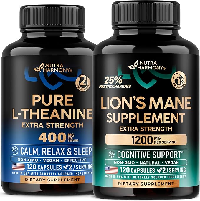 NUTRAHARMONY L-Theanine &amp Lions Mane Capsules