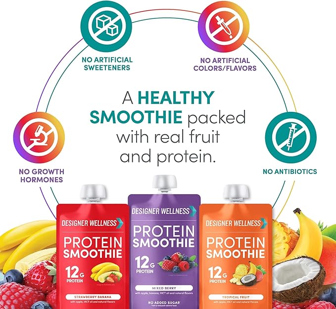 Designer Wellness Aria Women's Wellness Protein Powder Bundled with Protein Smoothies 12 Count Variety Pack