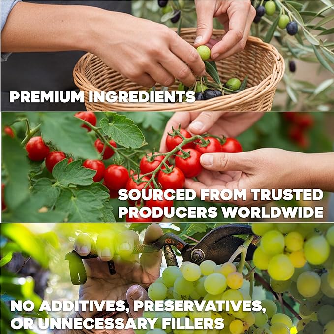 Essential Dietary Supplement: Three Key Fruits of The Mediterranean Diet® (Olives Grapes Tomatoes) - Plant-Based Softgels (60 Day Supply)