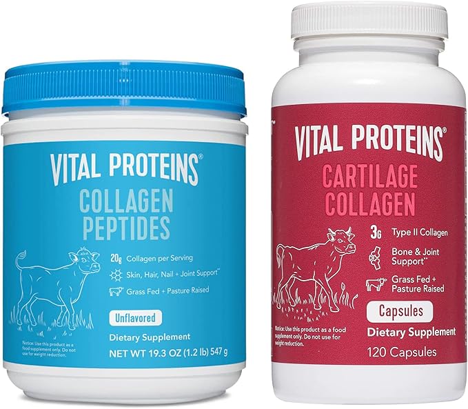 Vital Proteins Collagen Peptides Powder 19.3oz+ Collagen Pills Type II
