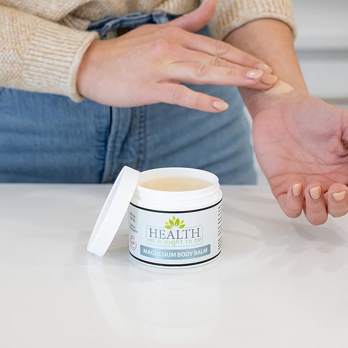 Magnesium Body Balm for Muscle Relief | All Natural Magnesium Oil Body Balm Infused with Arnica Aloe Vera Jojoba &amp Coconut Oil | For Headaches Cramps &amp Fast Muscle Relief | 4-Ounce