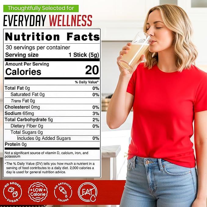 HaeOn Apple Cider Vinegar Drink Powder Stick – On-the-Go with 1500mg ACV 30 Sticks Sugar-Free Probiotics | Supports Digestion (Pack of 30 Lemon)