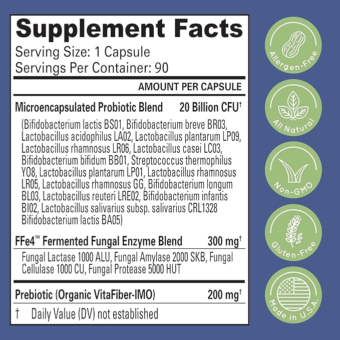 Essential Source TriActive Biotics Advanced Care - 20 Billion CFU Probiotics for Digestive Health Immune Support Supplement Microencapsulated Probiotics for Women &amp Men 90 Ct Capsules