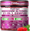 21 in 1 Magnesium Glycinate Gummy for Women with D3 K2 B6 B12 L-Theanine &amp Ashwagandha 2500mg Magnesium Complex Sleep Support Vegan Non-GMOThird-Party Tested (60-Day Supply)