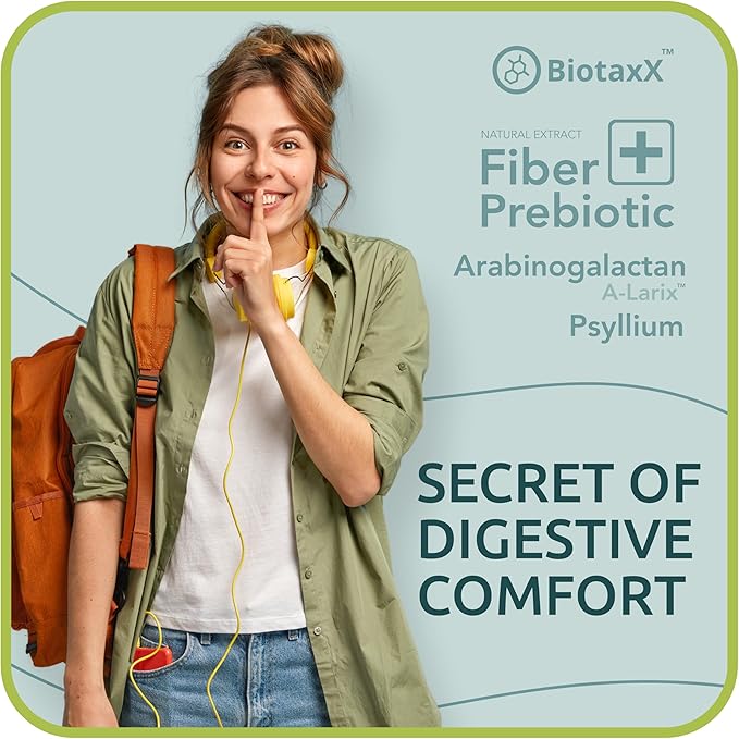 Psyllium Husk (Plantago ovata) + Arabinogalactan ≥95% – 660 mg 60 Vegan Capsules – Fiber Complex