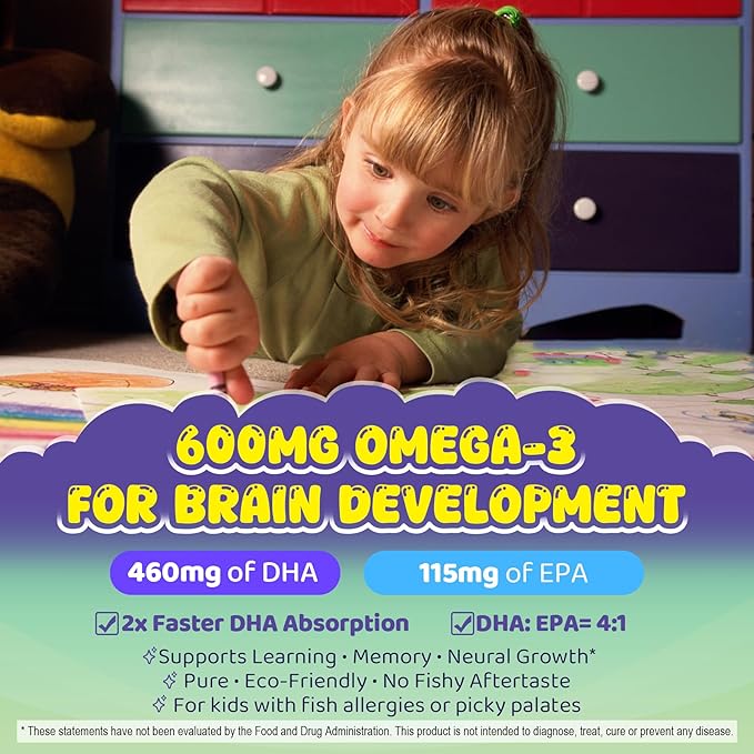 Kids Omega-3 Gummies 1 Pack Kids Sleep Gummies - Magnesium Glycinate 2pack