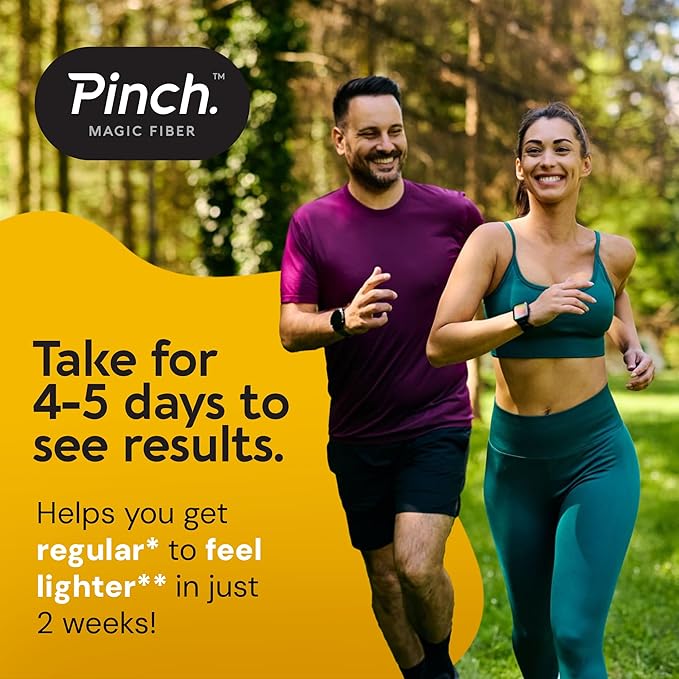 Pinch Magic Fiber &amp Shaker Combo | Prebiotic Psyllium Husk Fiber for Digestive Health Keto Vegan Low Sugar | BPA-Free Shaker for Smooth Mixing Travel-Friendly Dishwasher Safe | 28-Day Supply