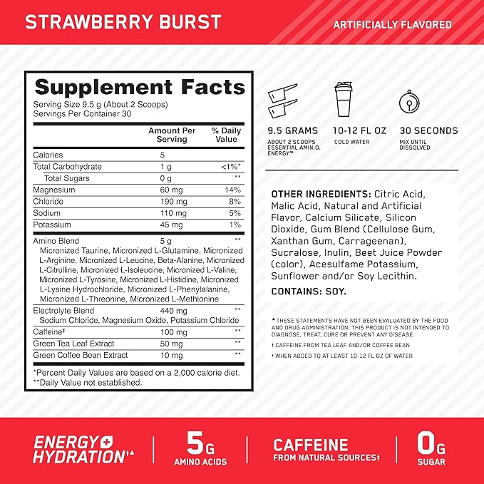 Optimum Nutrition Recovery &amp Hydration Duo: 100% Whey Protein Powder Chocolate Peanut Butter (27 Servings) and Amino Energy Plus Hydration Strawberry Burst (30 Servings)