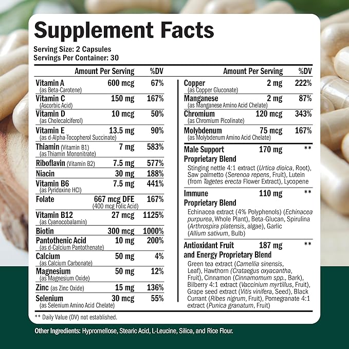 Turmeric Supplement and Ginger Root Joint Support Supplement &amp Complete Multivitamin for Men