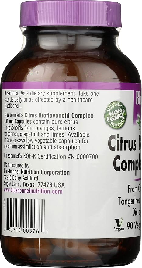 Bluebonnet Nutrition Bioflavonoids 750mg Citrus 90 Vegg Capsules