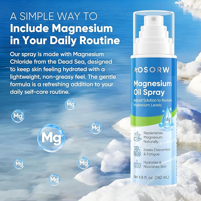 Magnesium Cream &amp Magnesium Oil Spray Bundle – Topical Magnesium Set for Muscle Relief &amp Sleep Support – With Herbal Extracts &amp Fast Absorption – 4.2oz Cream + 4.8oz Spray (Pack of 2)