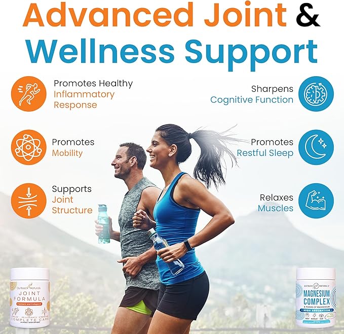 Magnesium Complex Powder &amp Enhanced Joint Relief Formula Bundle – 8 Types of Magnesium Collagen Turmeric Vitamin C for Joint &amp Bone Health Knee Muscle
