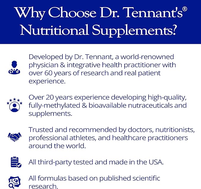 Dr. Tennant's Probiotic Formula with Prebiotics | 60 Billion CFUs | Time-Release Acid-Resistant Vegan Capsules | Gluten-Free Dairy-Free No Refrigeration Needed