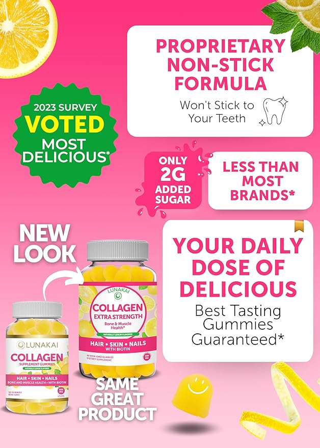Lunakai Collagen Vitamin D3 and Vitamin B12 Bundle - Non-GMO Anti Aging Supplements for Men &amp Women - Immunity Bone and Mood Support - 3000 mcg Methylcobalamin High Absorption Energy Gummies