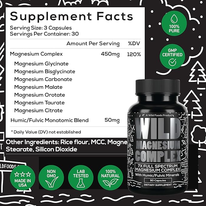 Wild Magnesium Complex 7X &amp Fish Oil Omega 3 Supplements