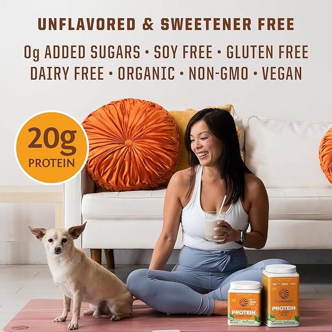 Sunwarrior Vegan Protein Powder | Unflavored 30 Servings &amp Creatine Monohydrate Powder | Unflavored 60 Servings