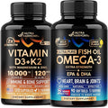 NUTRAHARMONY Vitamin D3 K2 Capsules &amp Omega 3 Fish Oil Softgels