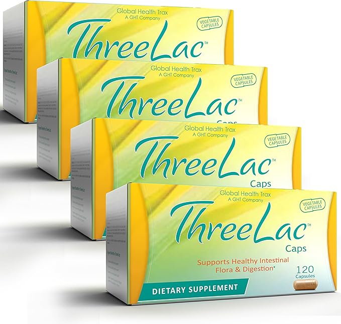 Global Health Trax GHT - ThreeLac Probiotic Capsules 480 Count - Comprehensive Digestive Support for Men Women and Children - Immune System and Gut Balance Non-GMO