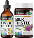 BIO KRAUTER Liver Detox Tincture 4 Fl. Oz. &amp Milk Thistle 60 Gummies