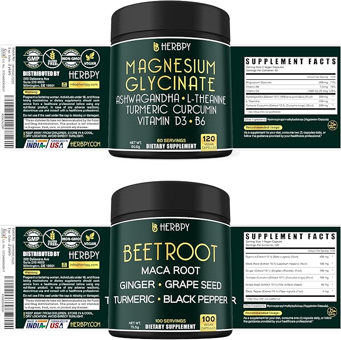 Bundle 6in1 Magnesium Glycinate Supplement &amp 6in1 Beet Root Capsules
