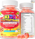 Organic Kids Multivitamin Gummies: Sugar Free Multi Vitamin Gummy with Vitamins D3 Iron Omega Probiotic Elderberry Calcium Zinc Dha - Immune Focus Health Support for Teen Boys Girls(120Count)