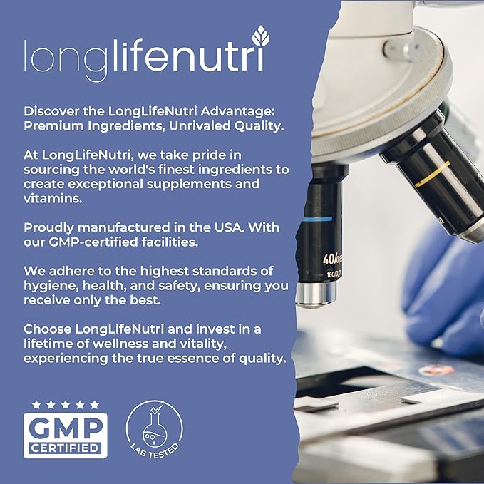 LongLifeNutri Grapefruit Seed Extract 500 mg + Synaptiq (Alpha GPC + Uridine Monophosphate 1000 mg) Bundle - 180 + 180 Capsules Focus &amp Productivity Energy &amp Balance GMP Certified Made in