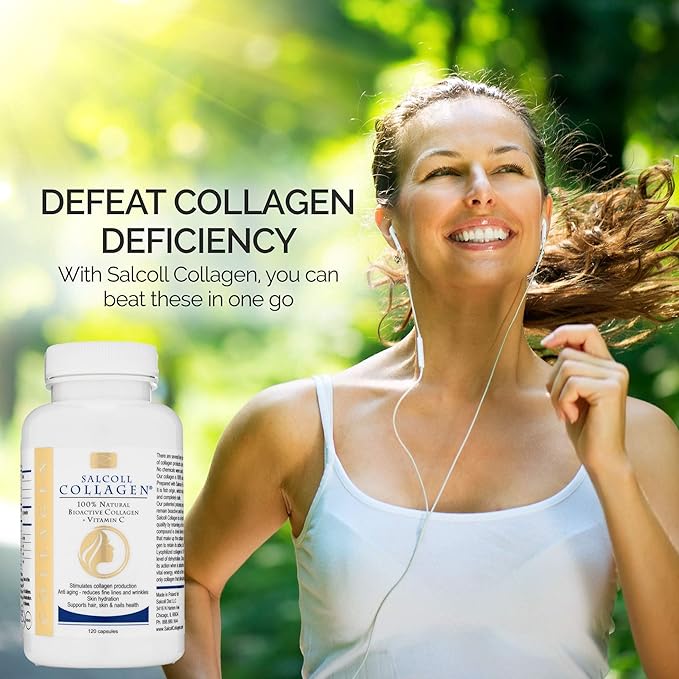Salcoll Premium Marine Collagen Capsules 120 Count Fish Collagen Supplement for Joint Support Skin Hair &amp Nails