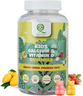 Kids Calcium &amp Vitamin D Gummies for Healthy Bones Stronger Teeth and Growth Vegan Delicious Mango &amp Strawberry Flavor 60 Chewable Gummies Certified Vegan by The Vegan Society of UK