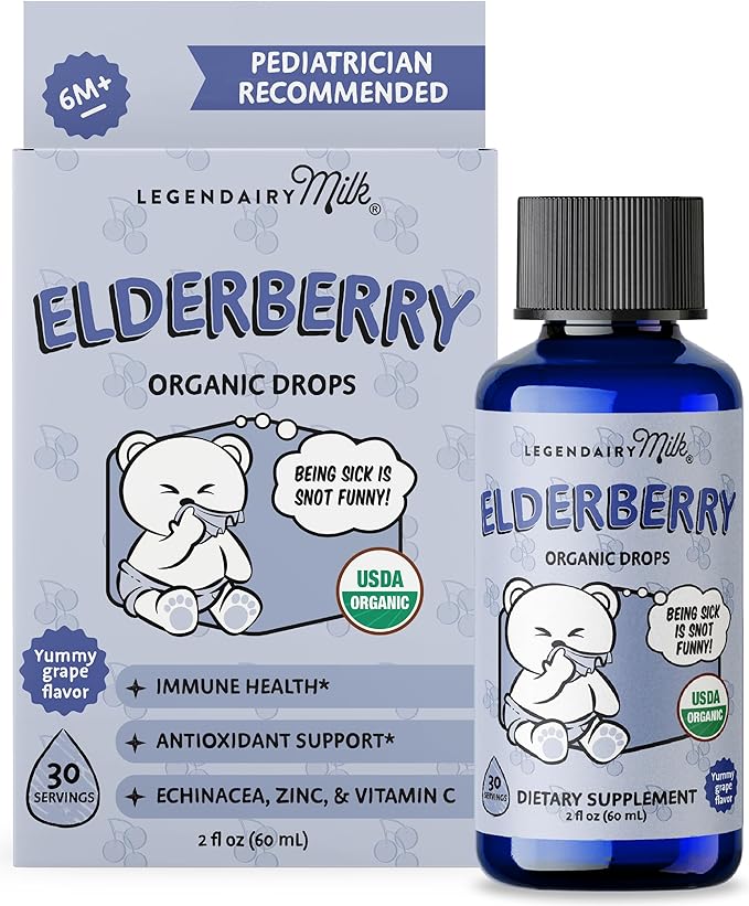 Legendairy Milk Baby Vitamin D3 K2 and Elderberry Drops Bundle Age 6 Months+