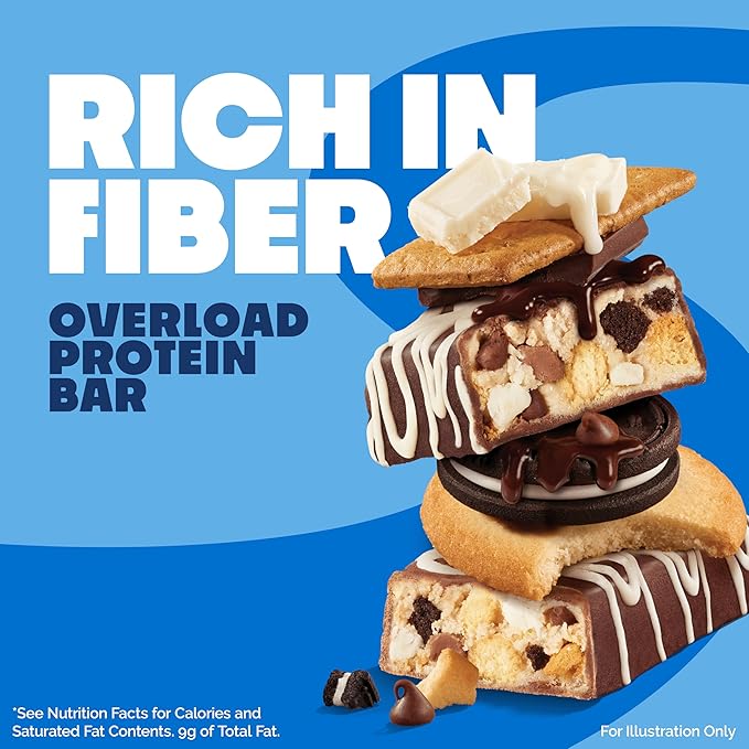 Quest Nutrition Overload Protein Bars Cookie Commotion 20g Protein 1g Sugar 3g Net Carbs Gluten Free 12 Count