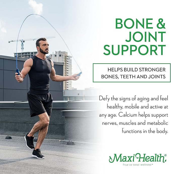 Maxi Health Calcium 1000 mg with Vitamin D3 (400 IU) and Magnesium (750 mg) - Cal Max Dietary Supplement for Bone Teeth and Joint Support - for Men and Women - 180 Tablets
