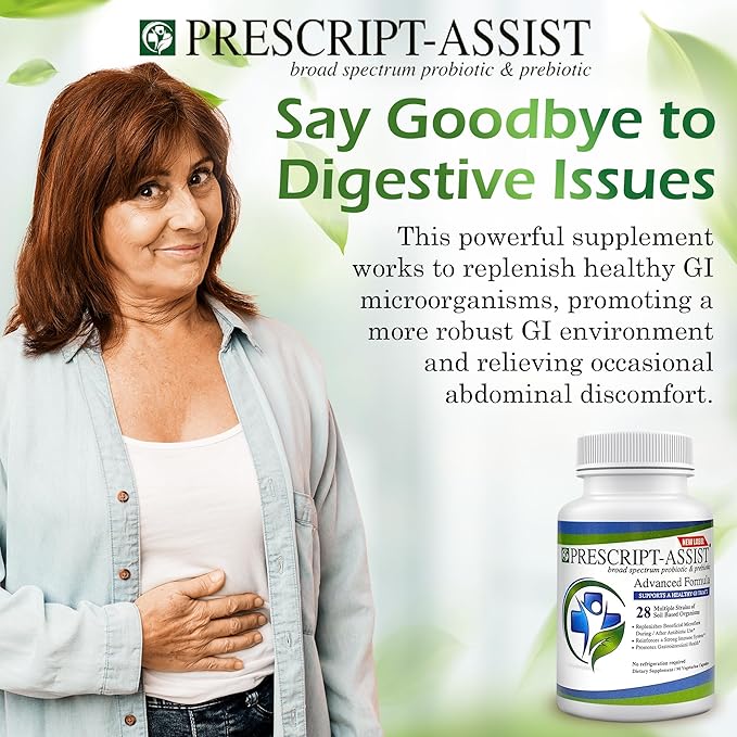 Prescript-Assist Prescipt-Assist Prebiotics &amp Probiotics for Digestive &amp Immune Health. 28 Strains Soil-Based Microflora - Vegan Supports Muscle Recovery &amp Gut Health 90 Capsules