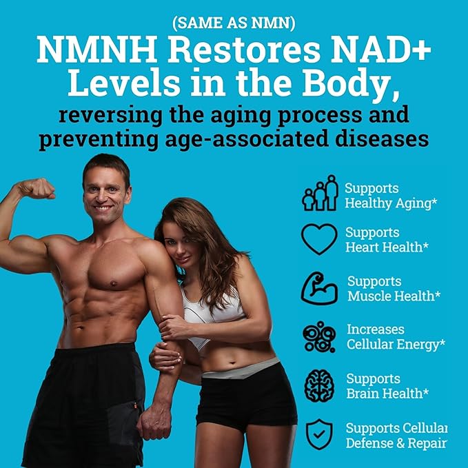 NMNH Supplement 250MG Pure Dihydro-Nicotinamide Mononucleotide (NMN Supplement Alternative with Bioperine® For 3X The Bioavailability) NAD Supplement to Boost NAD+ Levels For Anti-Aging &amp Energy