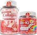 Collagen Peptide &amp Vitamin D3 K2 + Calcium Liquid-Filled Gummies