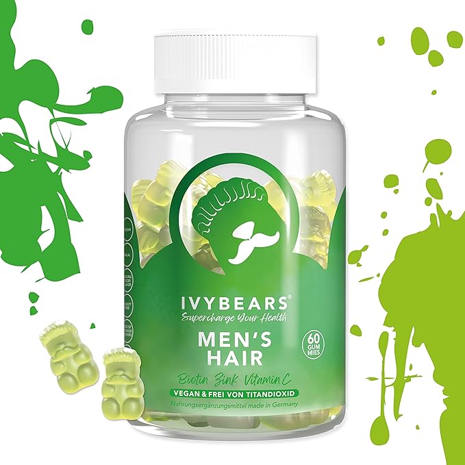 IvyBears® Family Hair &amp Health Bundle – Hair Vitamins for Men &amp Women + Kids Multivitamin Gummies – Daily Hair Skin &amp Immunity Support – Vegan – Made in Germany – 3-Pack
