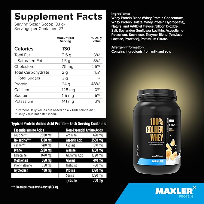 Maxler 100% Golden Whey Blueberry Muffin and Bananas &amp Cream Bundle