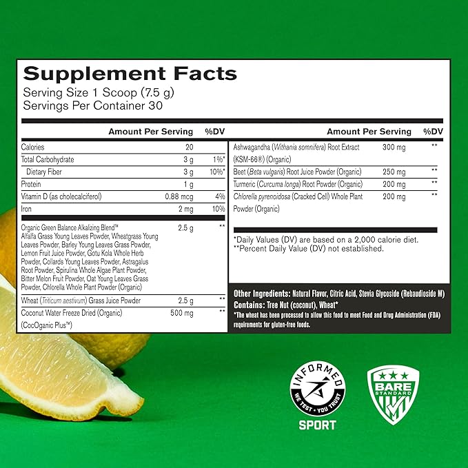 BARE PERFORMANCE NUTRITION BPN Vegan Oatmeal Cookie Protein + Strong Greens Lemon Bundle