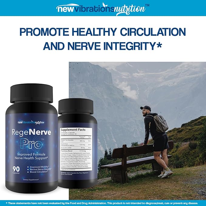 RegeNerve Pro - Improved Formula - Our Best Neuropathy Nerve Support Supplement -Yellow Vitamin for Nerves - Nerve Regen Formula for Neuropathy - Regenerve 6 Turmeric - Rege Nerve6 Nerve Repair Pills