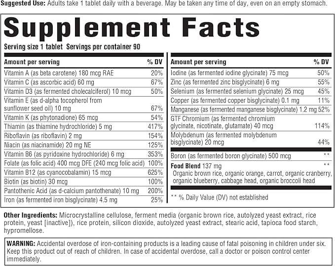INNATE Response Formulas One Daily - Daily Herb-Free Multivitamin - Includes B Vitamins - Vegetarian Non-GMO and Kosher - Made Without 9 Food Allergens - 90 tablets (90 Servings)