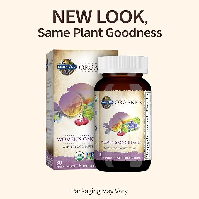 Garden of Life Organic Vegan Sport Protein Powder &amp Once Daily Women's Multi - Probiotics BCAAs Antioxidants 30g Plant Protein Vitamins A C D3 K B6 B12 Non GMO