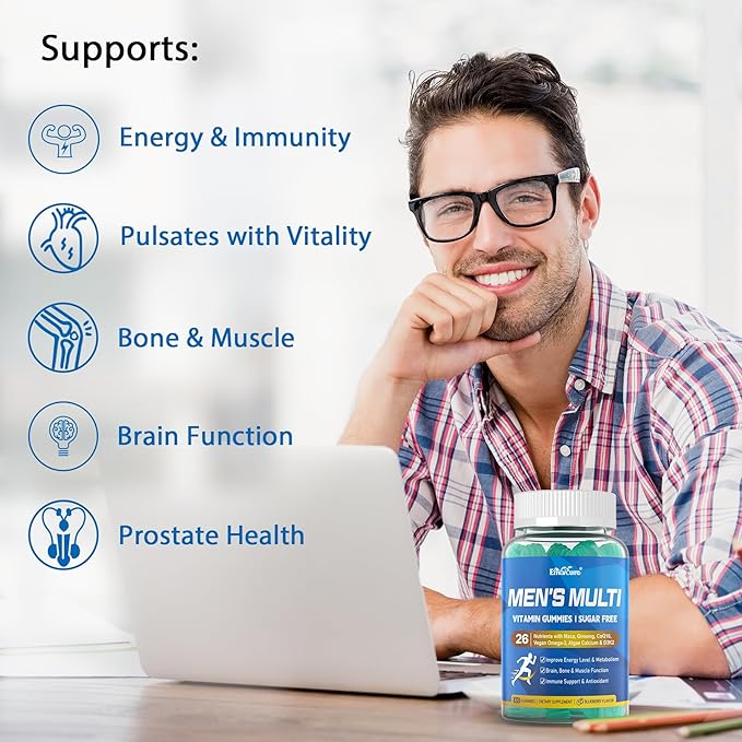 Sugar Free Calcium Gummies 120 Count + Mens Multivitamin Gummies 120 Count