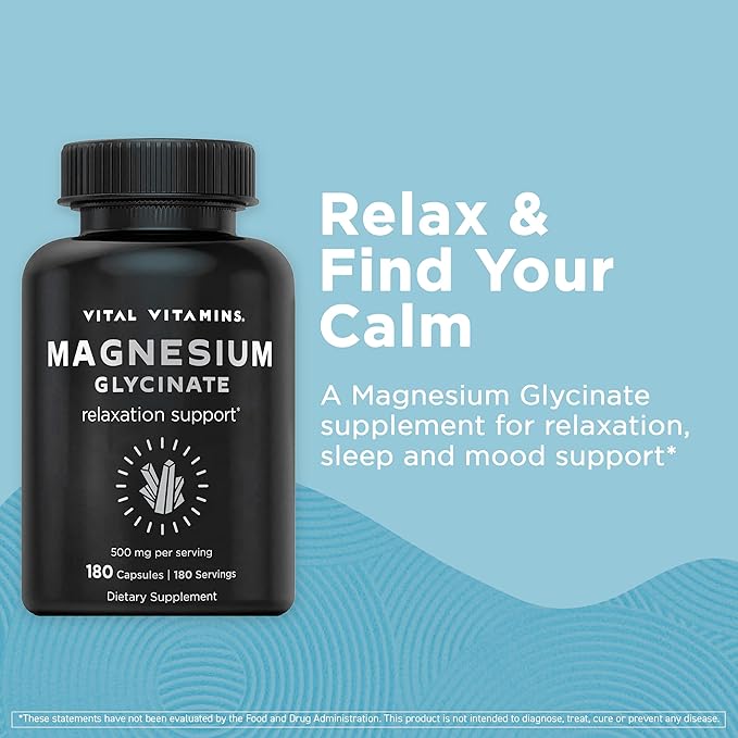 Vital Vitamins Magnesium Glycinate 180 ct + Astaxanthin 60 ct