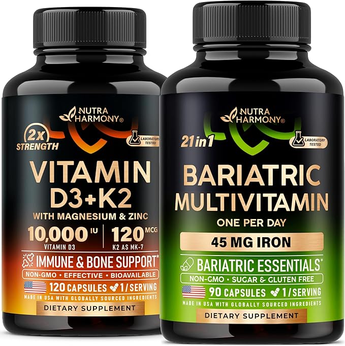 NUTRAHARMONY Vitamin D3 K2 &amp Bariatric Multivitamin Capsules