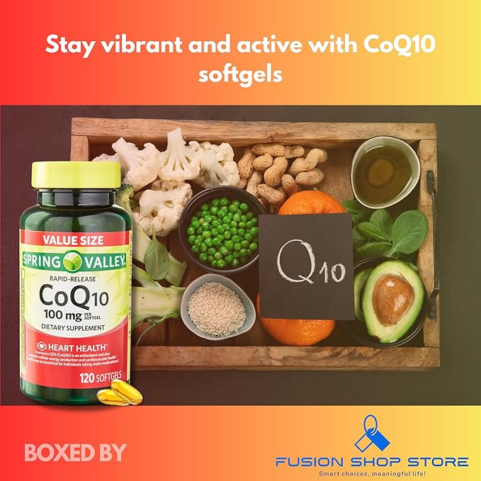 Coq10 100 mg Rapid Release Softgels 120 Count (Pack of 1) Boxed by Fusion Shop Store